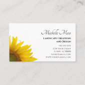 Gele Zonnebloem Rustieke Botanische Visitekaartje (Voorkant)