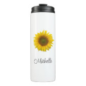Gele zonnebloem Rustige botanische thermische trom Thermosbeker (Voorkant)