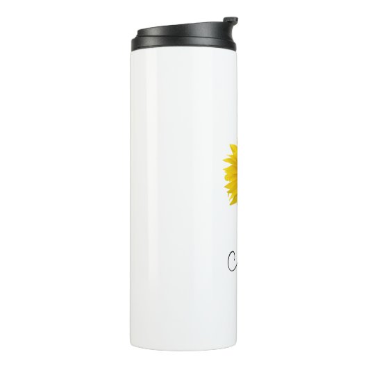 Gele zonnebloem Rustige botanische thermische trom Thermosbeker (Gedraaid links)