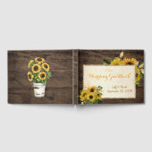 Gele zonnebloem Rustisch op het houten guest Book Gastenboek (Volledig)