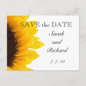 Gele Zonnebloem Save the Date Briefkaart (Voorkant)