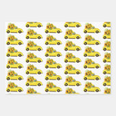 Gele zonnebloem |Schattig etnisch meisje | Bloemen Inpakpapier Vel (Voorkant 3)