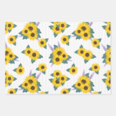 Gele zonnebloem |Schattig etnisch meisje | Bloemen Inpakpapier Vel (Voorkant)