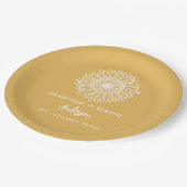Gele Zonnebloem Schets Persoonlijke Trouwdag Papieren Bordje (Gekanteld)