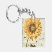 Gele zonnebloem sleutelhanger (Voorkant Links)