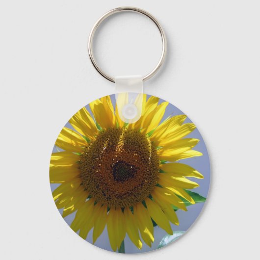 Gele zonnebloem sleutelhanger (Voorkant)