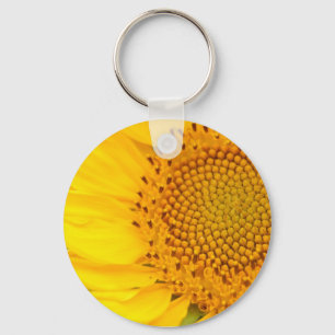 Gele zonnebloem sleutelhanger