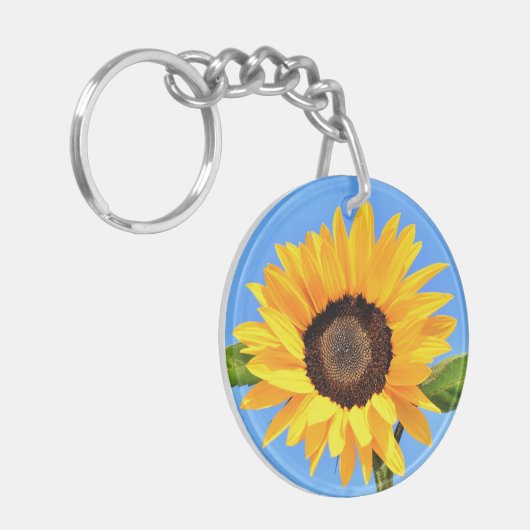 Gele zonnebloem-Sleutelhanger Sleutelhanger (Voorkant Links)