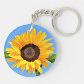 Gele zonnebloem-Sleutelhanger Sleutelhanger (Achterkant)