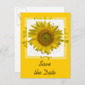 Gele Zonnebloem sparen de Datum Aankondiging (Voorkant / Achterkant)