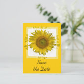 Gele Zonnebloem sparen de Datum Aankondiging (Staand voorkant)