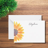 Gele zonnebloem, speciaal aangepast notitiekaartje