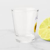 Gele zonnebloem, speciaal aangepast shot glas (Links)