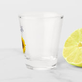 Gele zonnebloem, speciaal aangepast shot glas (Rechts)