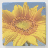 Gele zonnebloem stenen onderzetter (Voorkant)