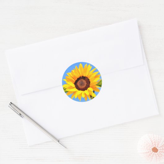 Gele Zonnebloem Sticker (Envelop)