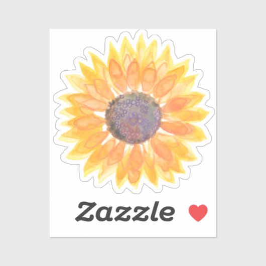 Gele zonnebloem sticker (Vel)