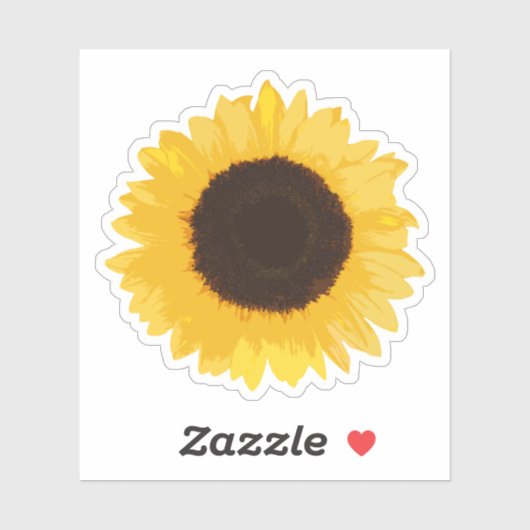 Gele zonnebloem sticker (Vel)