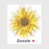  Gele Zonnebloem Sticker (Vel)