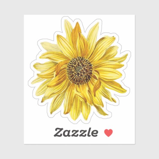  Gele Zonnebloem Sticker (Vel)