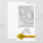 Gele Zonnebloem Streep Net Getrouwd Foto Kaart (Voorkant / Achterkant)