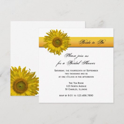 Gele zonnebloem Stripe Vrijgezellenfeest Kaart (Voorkant / Achterkant)