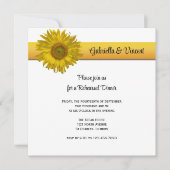 Gele zonnebloem Stripe Weddenschap Dinner Kaart (Voorkant)