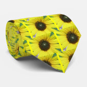 Gele zonnebloem stropdas (Opgerold)