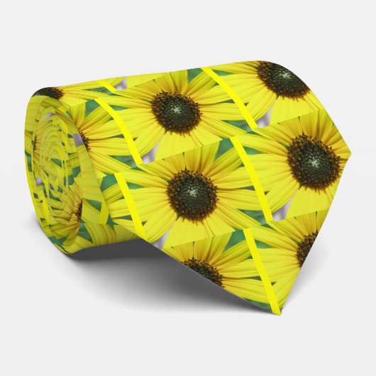 Gele zonnebloem stropdas (Opgerold)