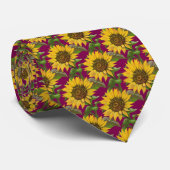 Gele zonnebloem  stropdas (Opgerold)