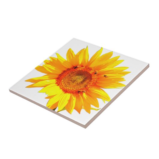 Gele zonnebloem-Tegel Tegeltje (Zijkant)