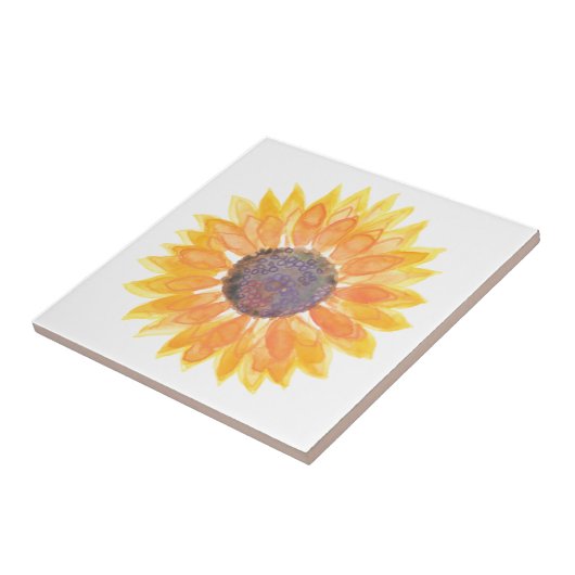 Gele zonnebloem tegeltje (Zijkant)