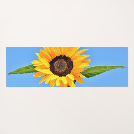 Gele zonnebloem tegen de zon op Blue Sky Yoga Mat (Achterkant (horizontaal))