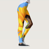 Gele Zonnebloem tegen Zon op Blue Sky Leggings (Rechts)