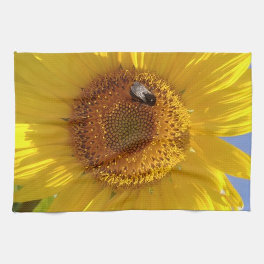 Gele zonnebloem theedoek (Horizontaal)