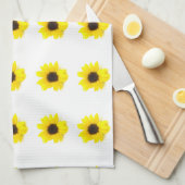 Gele zonnebloem theedoek (Quarter Fold)