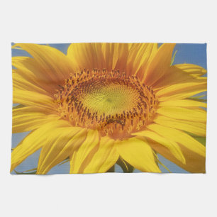 Gele zonnebloem theedoek