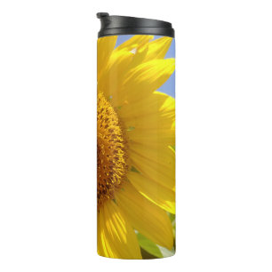 Gele zonnebloem thermosbeker