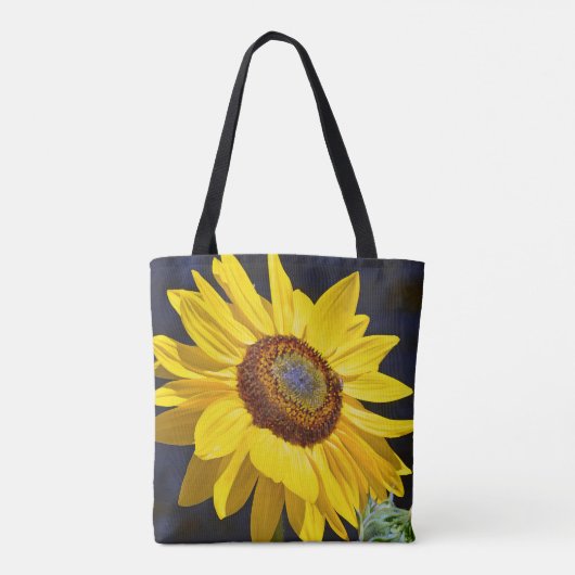 Gele zonnebloem tote bag (Achterkant)
