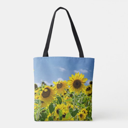 Gele zonnebloem tote bag (Achterkant)