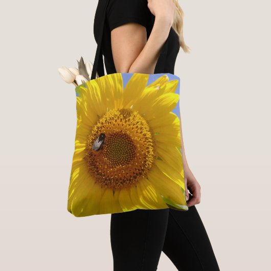 Gele zonnebloem tote bag (Dichtbij)