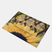 Gele zonnebloem Trellis Real Estate Open House Deurmat (Schuin)