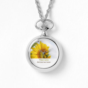 Gele zonnebloem tuin toevoegen foto tekst naam rei horloge