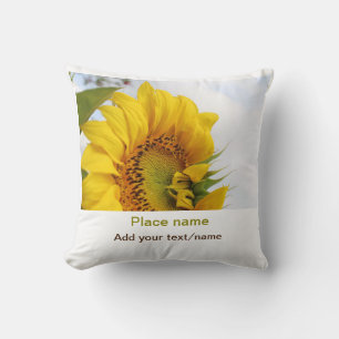 Gele zonnebloem tuin toevoegen foto tekst naam rei kussen