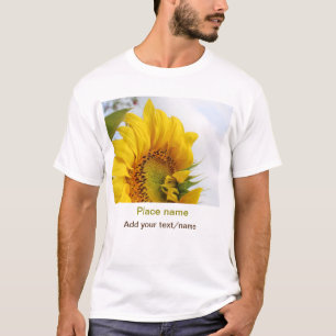 Gele zonnebloem tuin toevoegen foto tekst naam rei t-shirt
