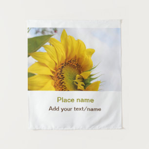 Gele zonnebloem tuin toevoegen foto tekst naam rei wandkleed