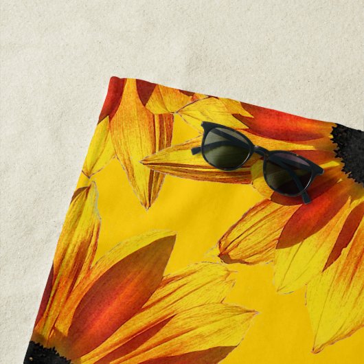 Gele zonnebloem Tuinhanddoek Strandlaken (In situ)