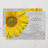 Gele Zonnebloem Uitnodiging tot bruiloft (Voorkant / Achterkant)