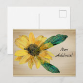 Gele Zonnebloem Verandering van Adres Briefkaart (Voorkant / Achterkant)