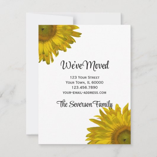 Gele Zonnebloem Verandering van de Mededelingen va Aankondiging (Voorkant)